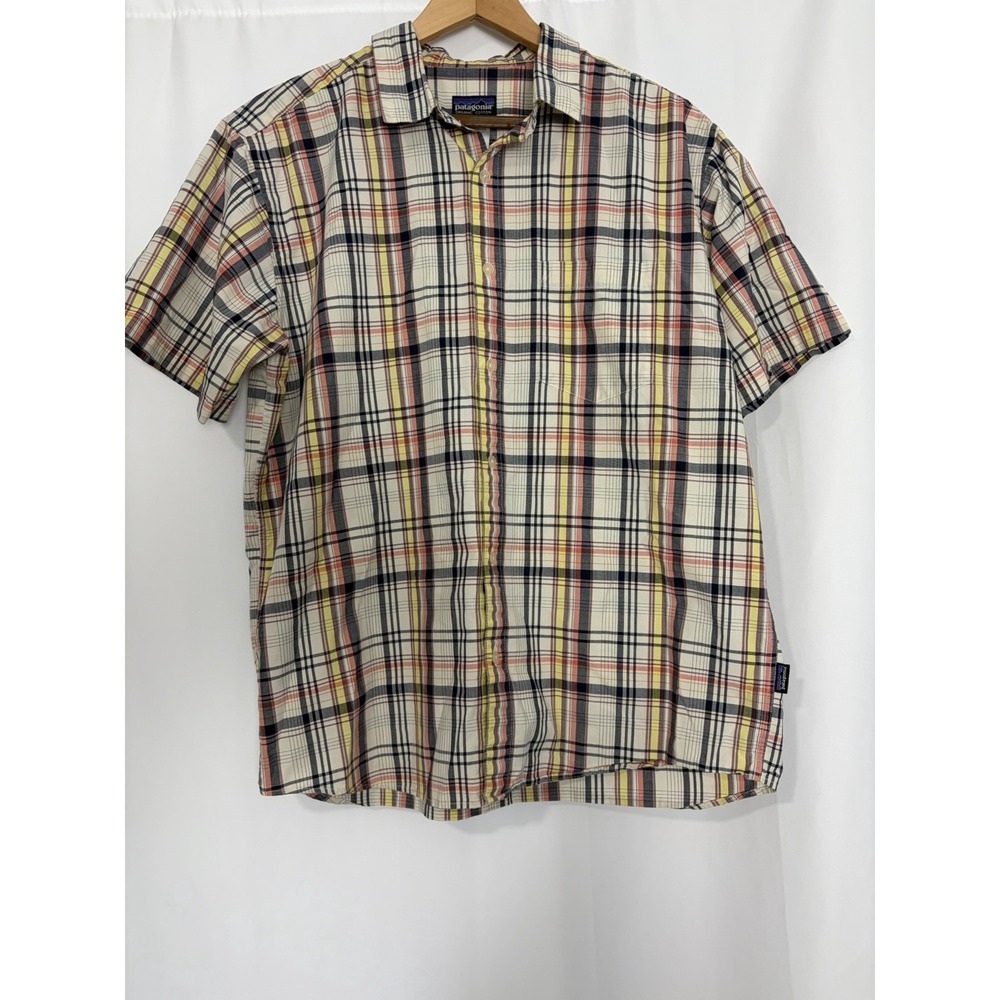 Patagonia Men's Plaid Button Up Organic Cotton‎ Large Gorpcore Granola